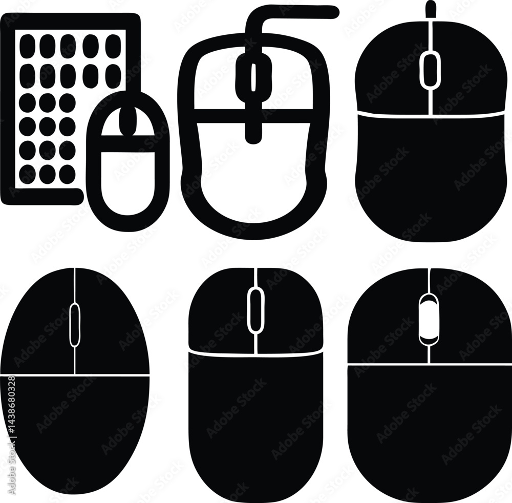 Fototapete Simple vector mouse icon in flat and outline style easy to customize.