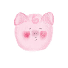 pink piggy isolated on white