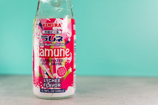 Ramune Japanese fizzy pop soda drink bottle with marble 
