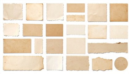 Neutral beige torn paper tiles, generative AI image