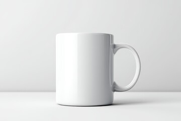 Blank White Ceramic Mug Mockup - Simple, clean, and elegant white ceramic mug. Perfect for branding, design, and showcasing your artwork. Represents purity, simplicity
