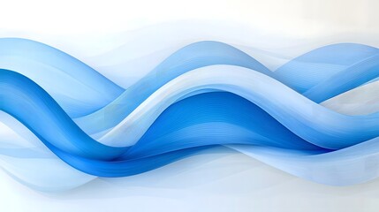 Fototapeta premium Abstract futuristic background depicting sleek flowing waves of bright blue fractal energy embodying a cutting edge technological aesthetic