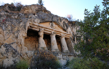 Salar Rock Tombs located in Boyabat, Sinop, Turkey, were built in ancient times.