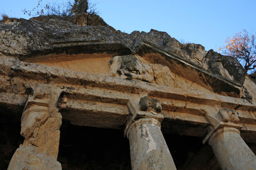 Salar Rock Tombs located in Boyabat, Sinop, Turkey, were built in ancient times.