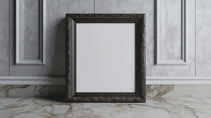 A blank picture frame.  Perfect for showcasing artwork or design mockups.
