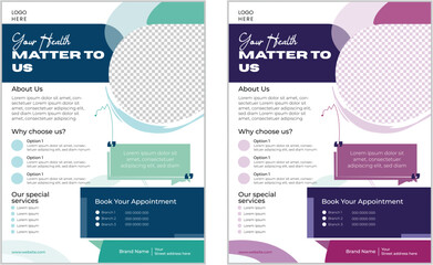 Minimalistic and modern flyer template  for a medical brochure design, flyer, leaflets decoration for printing and presentation vector illustration