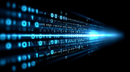 Data Stream - Abstract of a fast-moving stream of binary code, representing information flow
