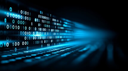 Data Stream - Abstract of binary code flowing, representing information and technology