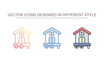Mobile Home icon design with white background stock illustration