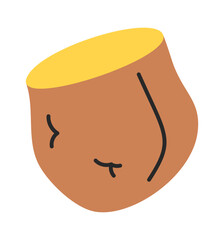 Halved potato vegetable hand drawn