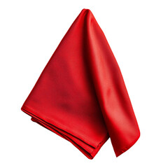 Red Linen Napkin isolated on transparent background