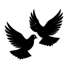 Obraz premium pigeon silhouette vector illustration