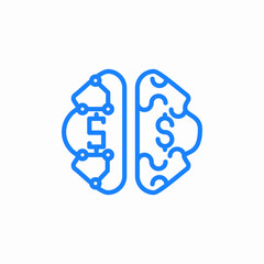 brain money icon sign vector