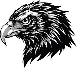 Fierce Eagle Head: Tribal Vector Illustration
