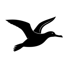 Albatross bird black silhouette vector