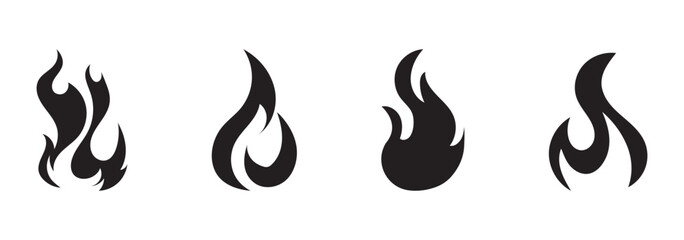 Fire flame icon vector design symbol. Set of fire icons. Flame design of different shapes. Vector illustration eps 10