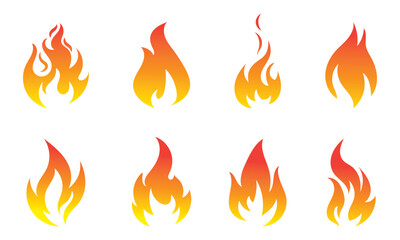 Fire icon collection. Fire flame symbol. concept flame fire icon