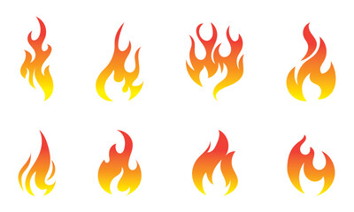 Fire icon collection. Fire flame symbol. concept flame fire icon