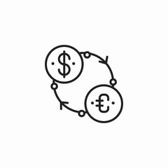 currency exchange circle icon sign vector
