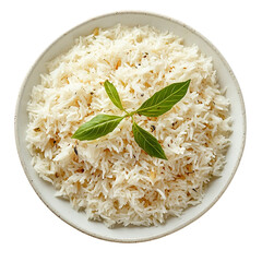 Plain White Rice in Bowl isolated on transparent background