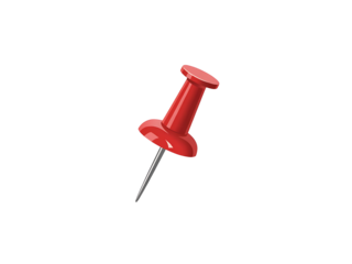 Red pin isolated on transparent background