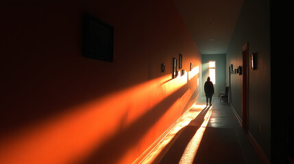 A powerful and evocative piece capturing the essence of loneliness through a series of deep, lingering shadows. Generative AI