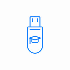 educational usb drive icon sign vector