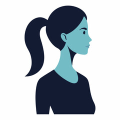 Silhouette of a woman with white background