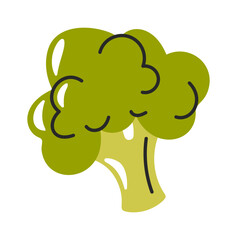 Broccoli vitamin food hand drawn