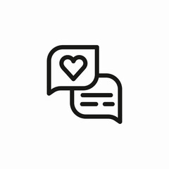 speech bubble heart icon sign vector