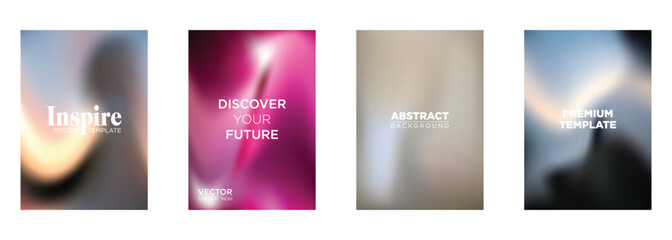 Abstract Gradient Mesh Poster Templates Inspire, Discover Future