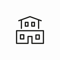 suburban house icon sign vector
