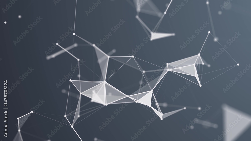 Poster Abstract connection dots. Technology background. Network connection structure. Plexus effect. 3d	