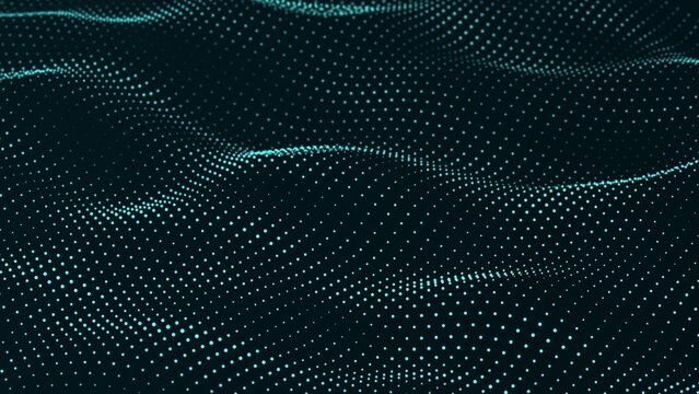 Abstract digital wave of particles. Futuristic point wave. Technology background. 3d