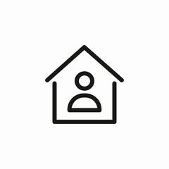 user inside house icon sign vector