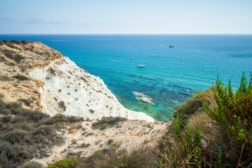 Scala dei Turchi - famous white rocky cliff on the coast in the municipality of Porto Empedocle, province of Agrigento, Sicily