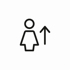 woman arrow up icon sign vector