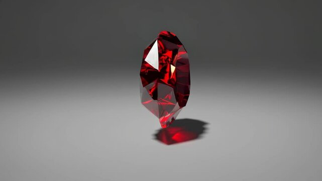 Shiny Red Ruby Gemstone on Neutral Background