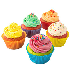 Colorful cupcakes png vibrant cupcakes png party cupcakes png decorated cupcakes png assorted cupcakes png transparent background image