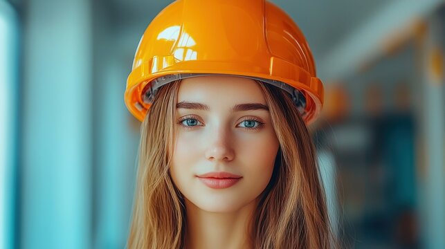 Woman in hard hat