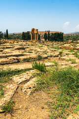 Agrigento, Sicily. Temple of Castor and Pollux one of the greeks temple of Italy, Magna Graecia. The ruins are the symbol of Agrigento city.