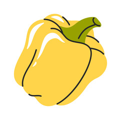 Yellow pepper hand drawn vegetable