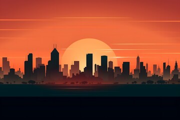 Obraz premium Sunset Landscape Illustration Wallpaper, Sunset Scenery, Sunset Landscape Background, Sunset Landscape Painting, Sunset Background, Sunset Wall Art, Sunset Scene, Nature Landscape, Sunrise Wallpaper