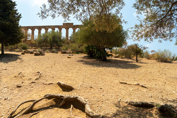 Greek temple of juno in the archaeological area of ​​agrigento. Sicily, Italy