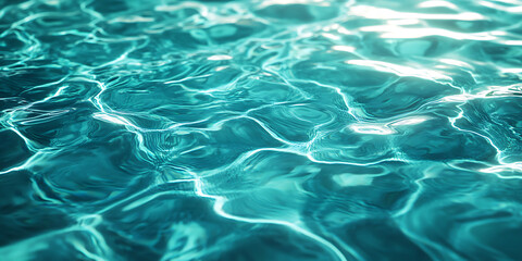 Obraz premium Close up of rippling turquoise water with light reflections