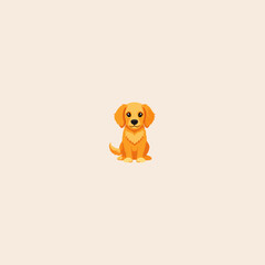 Colorful baby dog icon flat vector design.