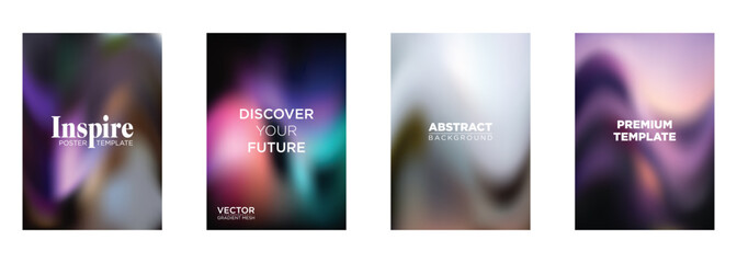 Fototapeta premium Abstract Gradient Mesh Backgrounds Inspire Poster Templates