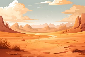 Naklejka premium Landscape Illustration Wallpaper, Nature Scenery Art, Majestic Landscape Background, Landscape Painting, Natural Landscape Background, Landscape Wall Art, Abstract Landscape Scene, Peaceful Landscape