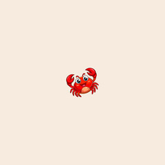 Colorful Crab icon flat vector design.
