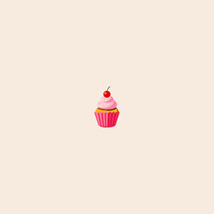 Colorful Cupcake icon flat vector design.
